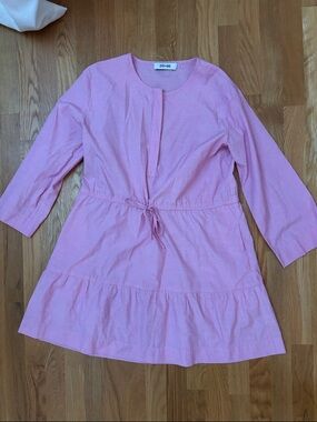 DO+BE Light Pink Tiered Tie-Waist Casual Dress